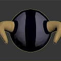 Viking Helmet Design With Purple Dome And Yellow Curved Horns