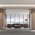 leading office rest area sliding door invisible sliding door 3d model