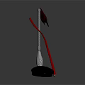 Decorative Scene Components With Metal Stand Bow Red Loop And Black Object