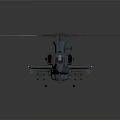 Military Attack Helicopter Weapon Platform With Blue Gray Fuselage Rotor System And Machine Gun Mounts
