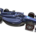 Blue F1 Race Car With Sleek Aerodynamic Body And Large Wheels