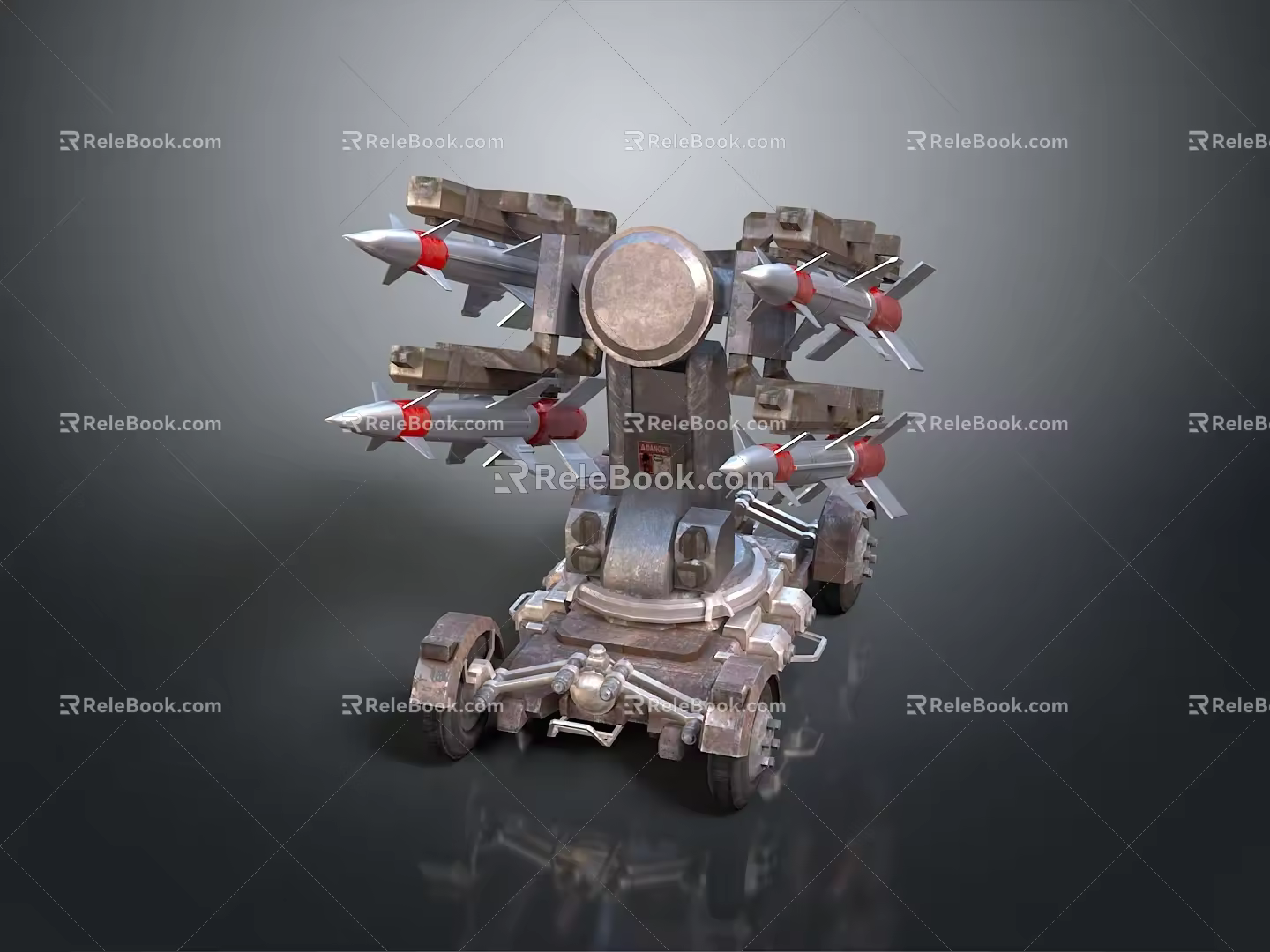 Turret Turntable Railgun Sci-fi Tower Defense Game Tower Defense Sci-fi Turret Game Turret Game Battery 3d model