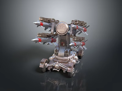 Advanced Military Weapon Platform With Multiple Missile Launchers And Tracked Base 3d model