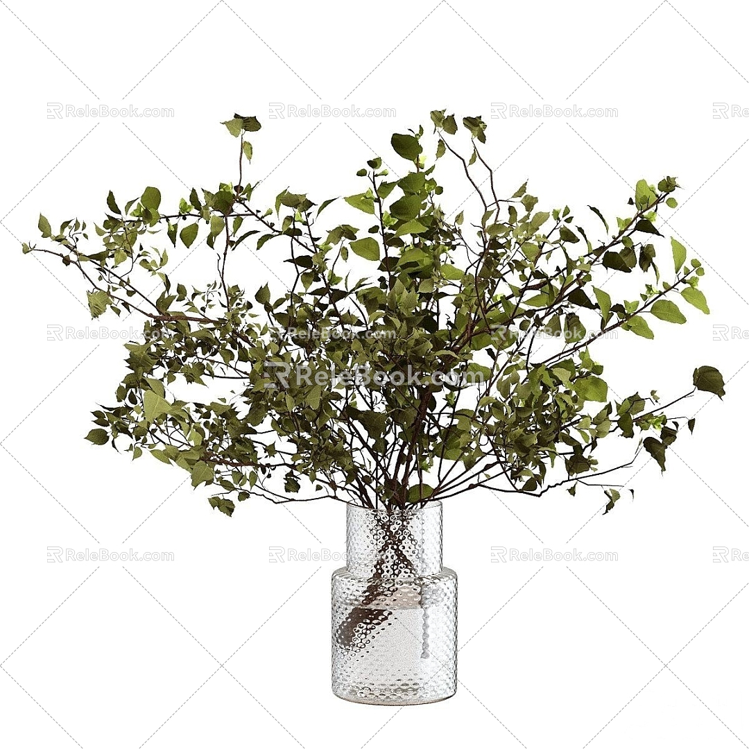 Green Plant Ornaments Vase model