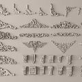 Gypsum components of simple European carved hornflower 3d model