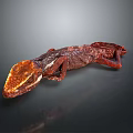 Red Brown Lizard With Distinct Head And Textured Skin On Dark Background