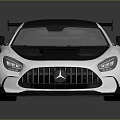 Sleek Silver And Black Sports Car With Large Rear Spoiler And Aggressive Front Design