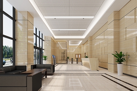 Modern Hall Foyer 3d model