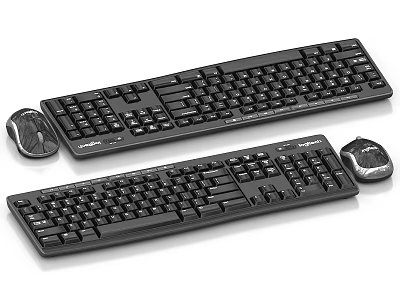 Black Computer Keyboard And Mouse Set For Desktop Office Use 3d model