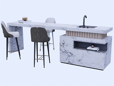 Nakajima counter bar counter operating table dining table and chairs 3d model