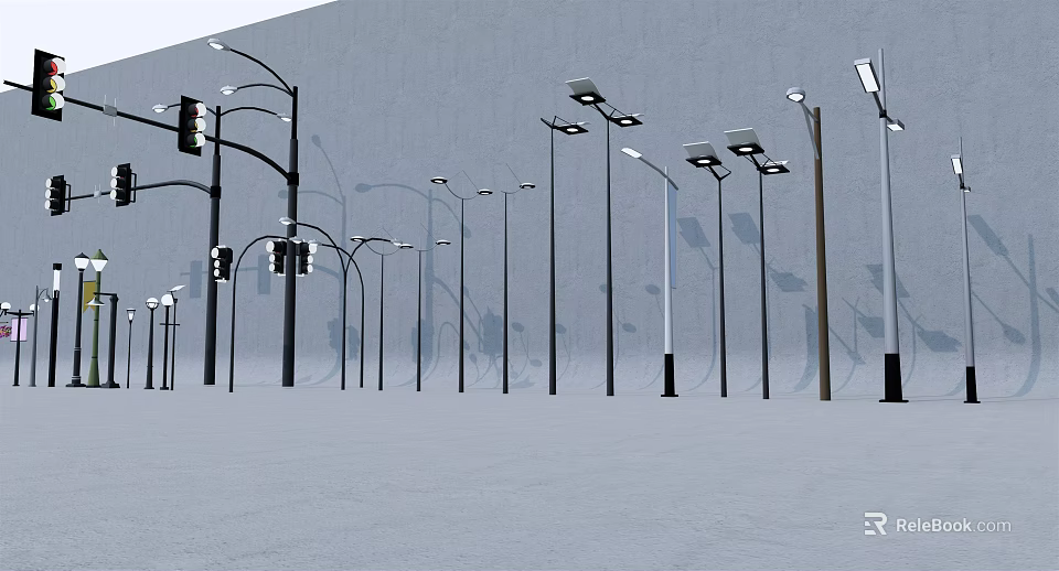 Various Types of Outdoor Lights for Street Park with Modern Design and Durable Structure 3d model 