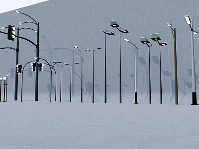 Various Types of Outdoor Lights for Street Park with Modern Design and Durable Structure 3d model