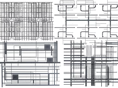 Detailed Structural Pipes Design and Layout in Engineering Schematic Diagrams 3d model