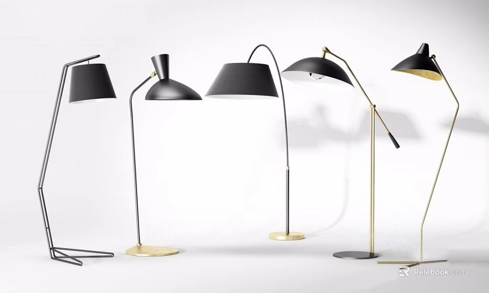 Stylish Floor Lamps With Different Modern Designs For Home Interior Decor 3d model