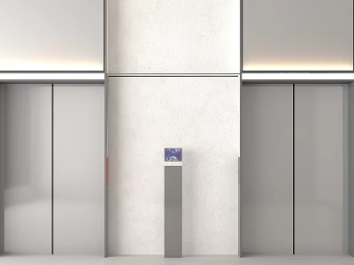 Modern Elevator Interior Design With Silver Doors And Control Panel 3d model