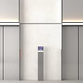 Modern Elevator Interior Design With Silver Doors And Control Panel 3d model