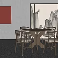 Chinese Casual Tables and Chairs 3d model