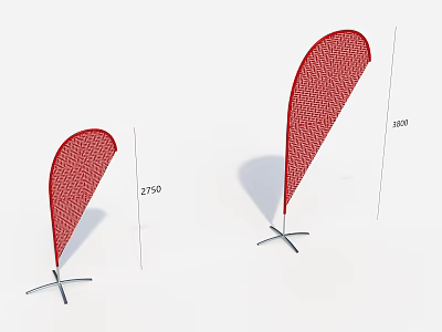 Modern Road Flag P-type Activities Outdoor Conference Exhibition Tour Simple High-end Atmosphere 3d model