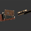 Vintage Leather Suitcases And Wooden Photo Frames For Decorative