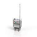 Mobile Equipment Cart With Control Panel Tall Antenna And Rolling Wheels Design