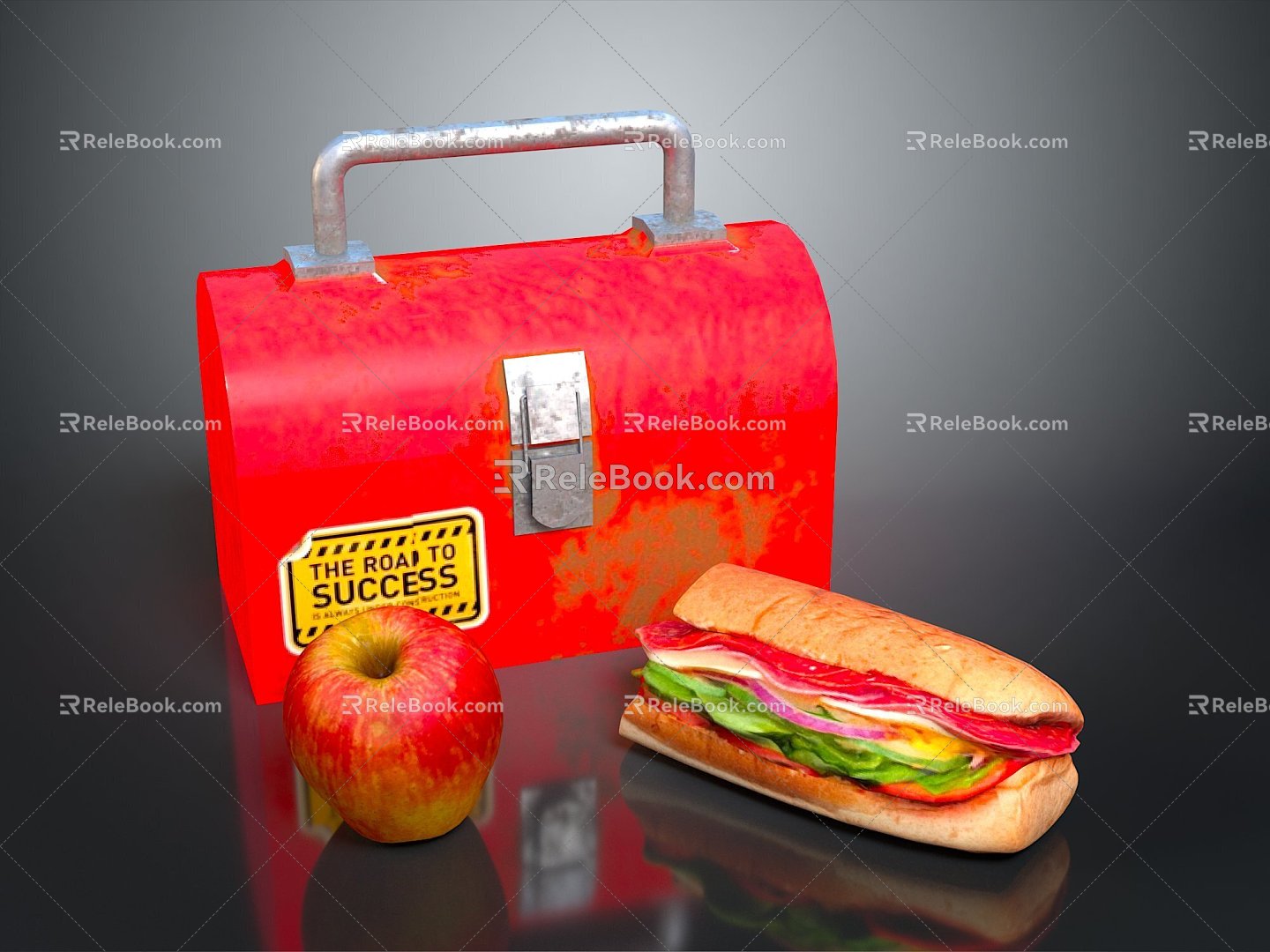 Lunch Lunch Box Fast Food Burger 3d model