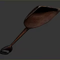 Vintage Handcrafted Wooden Shovel With Long Smooth Handle And Rustic Finish Design