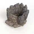 Modern Decorative Rock Structure With Irregular Stone Design And Open Center 3d model