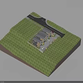 Modern Residential Model With Green Grass Road And Multiple Houses 3d model