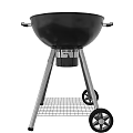 Black Outdoor Grills with Metal Stands Wire Racks and Wheels