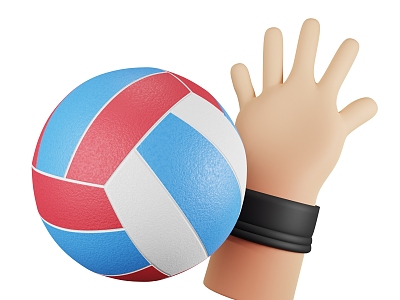 Modern Volleyball Cute Gesture Cartoon Volleyball 3d model