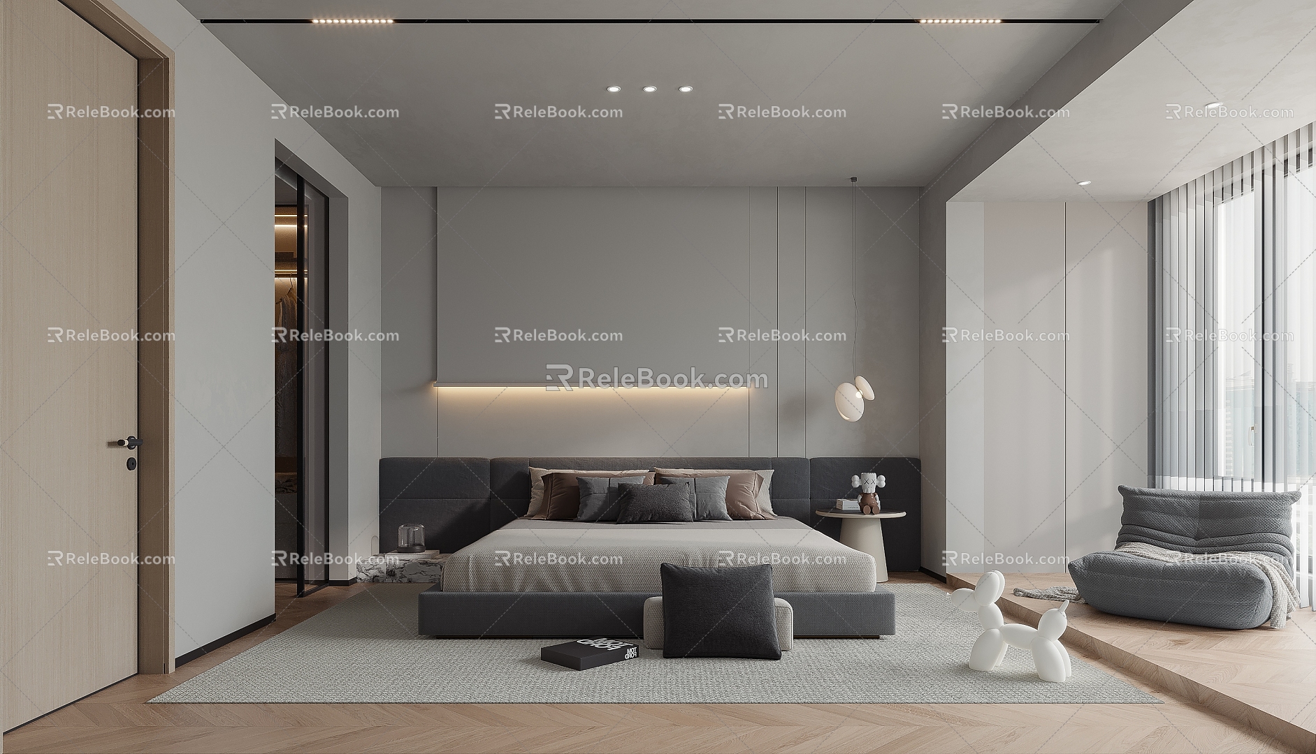 Modern Bedroom Simple Home Bedroom 3d model