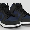High Top Navy Blue And Black Nike Sneakers With White Sole Design