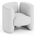 Elegant Modern Single Sofa With Beige Brown Two Tone Curved Armrest And Upholstered Seat Cushion