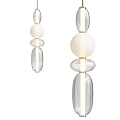 Elegant Modern Glass Chandelier With White Globe Transparent Cylinder And Gold Accent