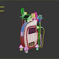 White Wheeled Medical Beauty Equipment With Display Screen And Connecting Tubes