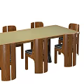 Wooden Dining Table Set with Matching Chairs for Home Dining Space