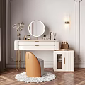 Light Luxury Dressing Table Dressing Table Combination Dressing Stool Ornaments Chandelier 3d model