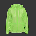 Light Brown Hooded Zip Up Sweatshirt Featuring Front Pocket And Long Sleeves