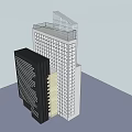 Modern High Rise Office Building With Glass Facade And Multiple Windows 3d model