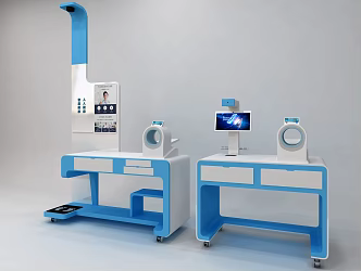 Modern medical equipment physical examination machine blood pressure measurement 3d model