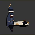 Cute Samurai Game Film Character With Blue Armor And Golden Horned Helmet