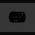 Black Rubber Tire Placed On Green Metal Stand Against Gray Background