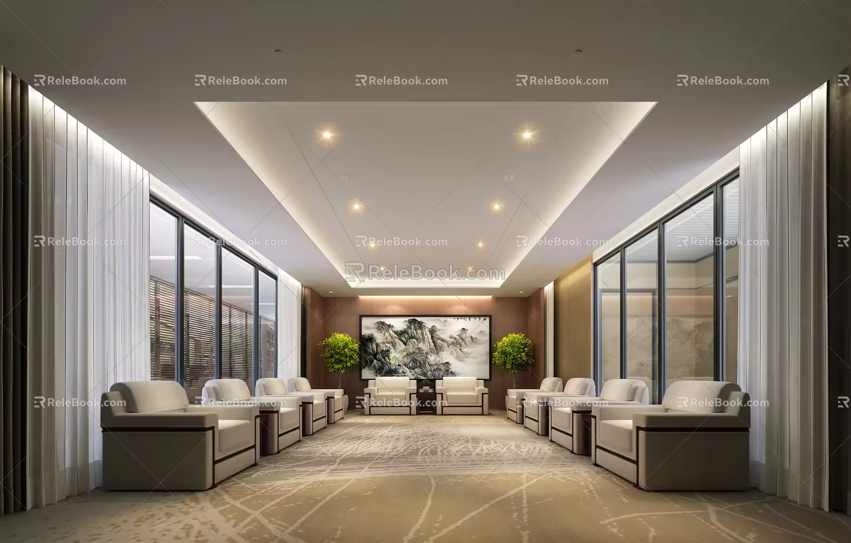 New Chinese Reception Room 3d model