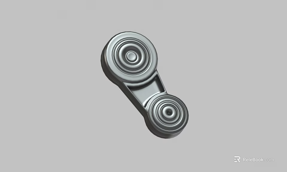 Metal Mechanical Part With Double Circular Wheels And Connecting Structure 3d model 