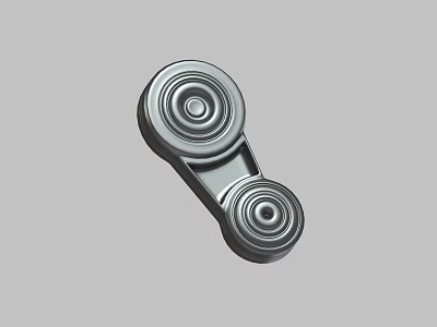 Metal Mechanical Part With Double Circular Wheels And Connecting Structure 3d model