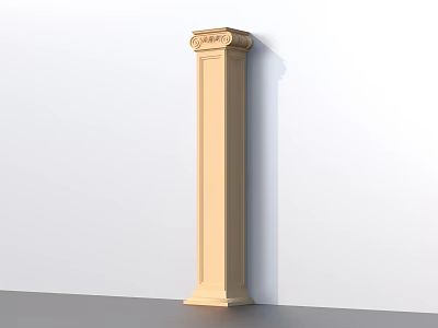 Classical Roman Column With Ornate Capital In Beige Color For Interior Design 3d model