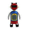 Colorful 3D Robot With Red Blue Yellow Silver Black Parts