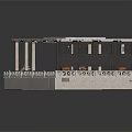 Classical Architectural Structure With Columns Steps Tiled Roof Decorative Railing And Vases