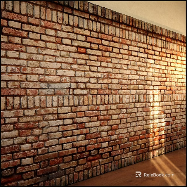 Rustic Brick Wall With Red And Beige Tones Natural Texture For Home Interior 3d model 