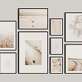 Photo Wall Featuring White Frames Natural Scenery Beach Path Plants And Text 3d model